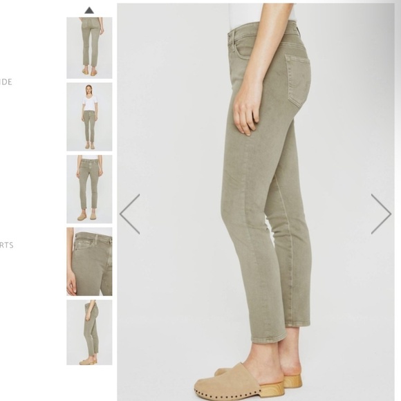 Anthropologie x AG Mari Crop Jeans High Rise Straight Dry Rosemary Sz 30 - Picture 4 of 16